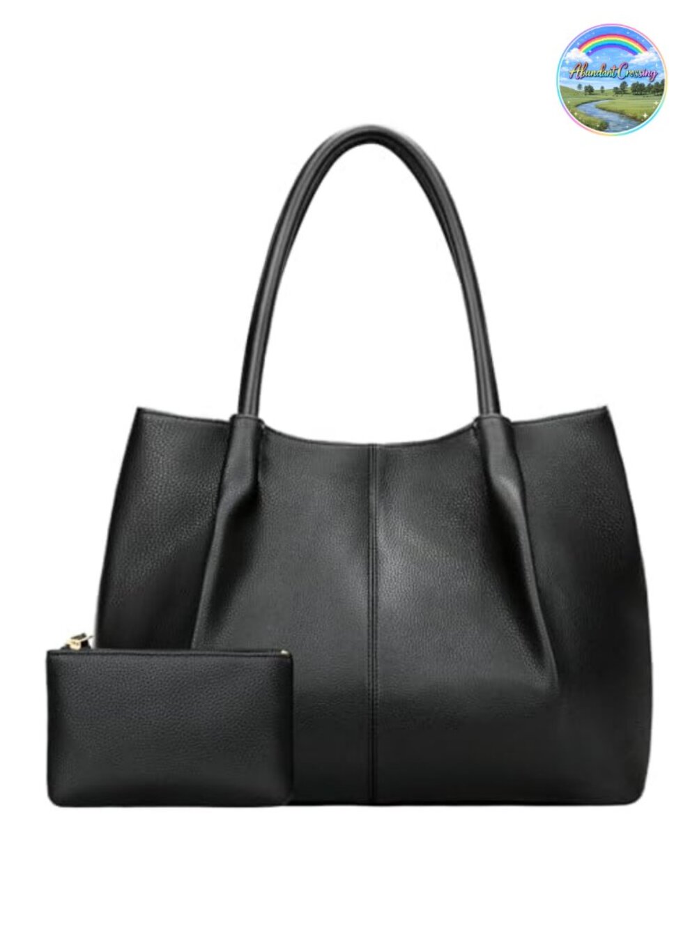 KKXIU Vegan Leather Tote Bag Large Capacity Travel Laptop Shoulder Purse